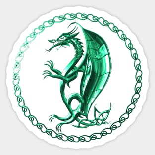 Green Celtic Dragon Sticker